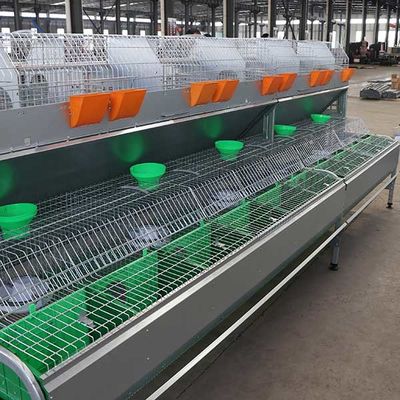 Alta jaula de batería del conejo de la eficacia que se alza, aparador de conejo del metal de 50 - 80 bebés